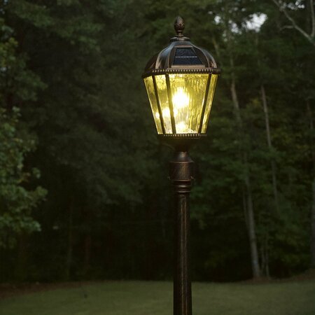 Gama Sonic Royal Bulb Solar Lamp Post, GS Solar Light Bulb, Single Lamp, Brushed Bronze 98B101
